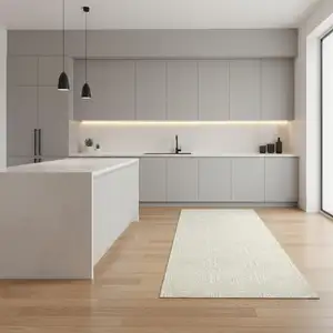 Photo of 8' Ivory Geometric Runner Rug