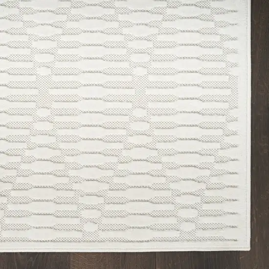 6' Ivory Geometric Runner Rug Photo 8