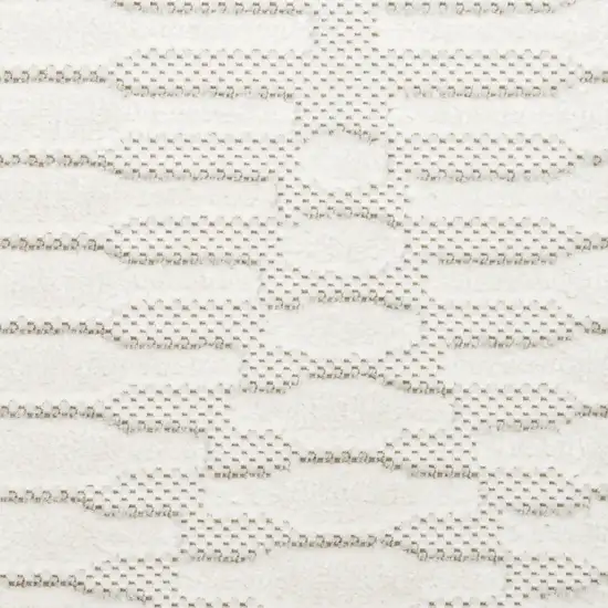 6' Ivory Geometric Runner Rug Photo 9
