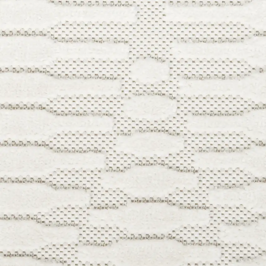 6' Ivory Geometric Runner Rug Photo 9