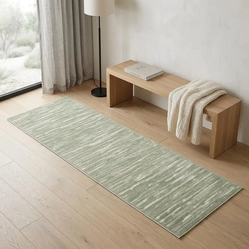 6' Ivory Geometric Runner Rug Photo 1