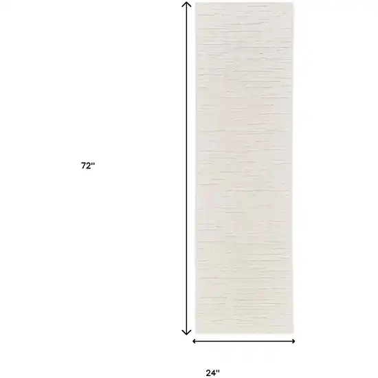 6' Ivory Geometric Runner Rug Photo 9