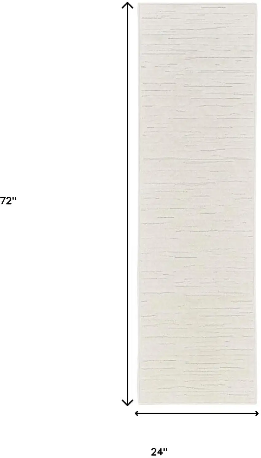 6' Ivory Geometric Runner Rug Photo 9