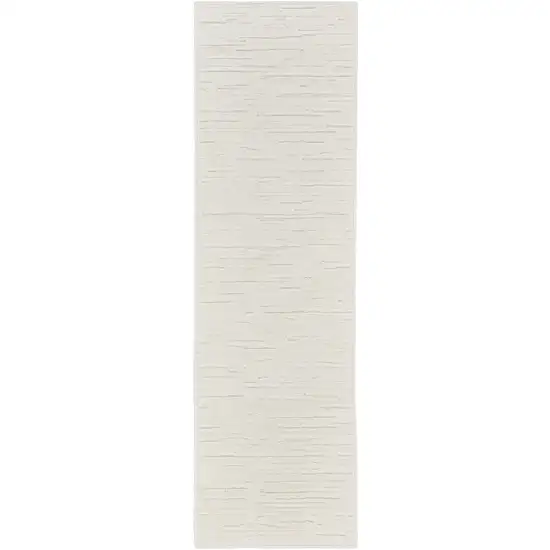 6' Ivory Geometric Runner Rug Photo 1