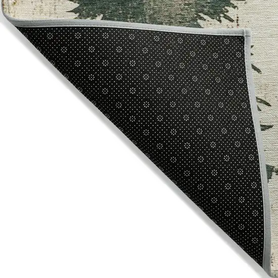 8' Ivory Gold And Burgundy Round Botanical Leaves Washable Indoor Outdoor Area Rug Photo 9