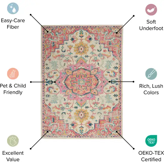 10' Ivory Gray And Blue Floral Runner Rug Photo 6