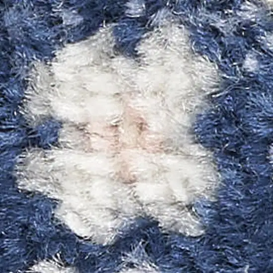 10' Ivory Gray And Blue Floral Runner Rug Photo 2