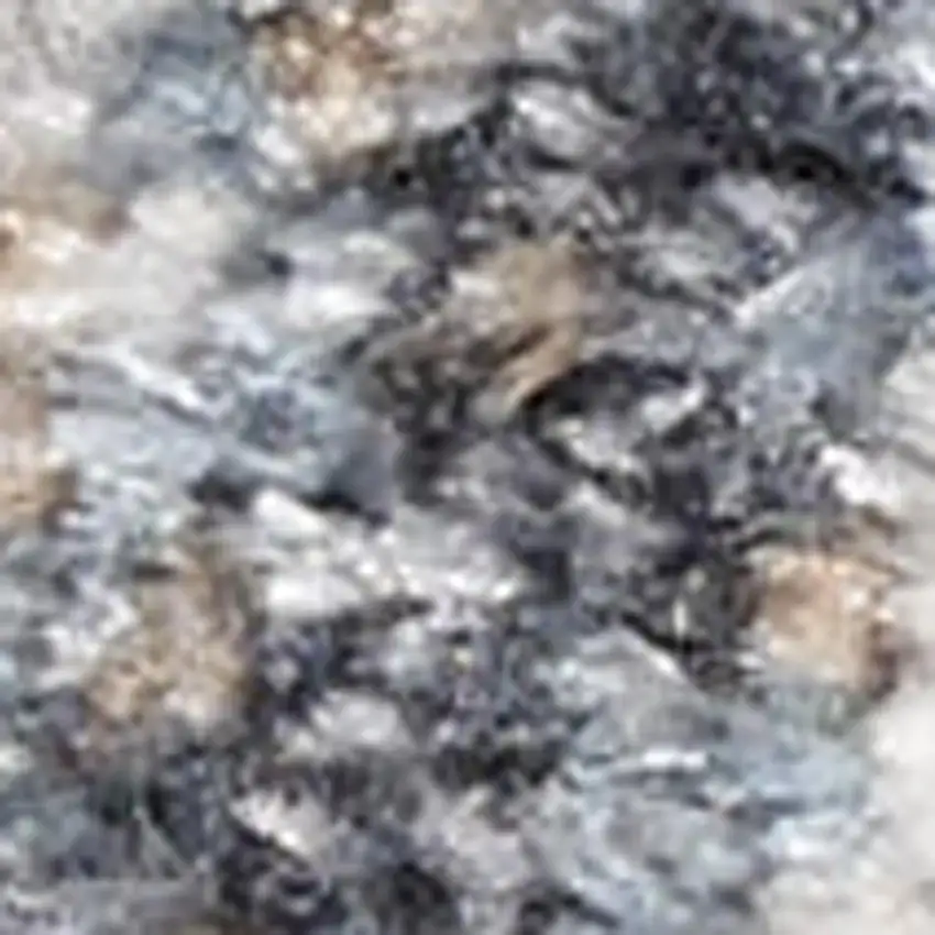 8' Ivory Gray And Charcoal Abstract Runner Rug Photo 2