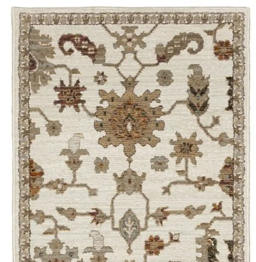 12' Ivory Gray And Orange Oriental Runner Rug Photo 8