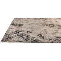 Photo of 8' Ivory Gray And Taupe Abstract Stain Resistant Runner Rug