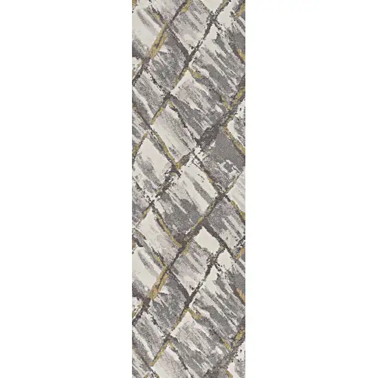 Gray and Ivory Runner Rug Photo 2