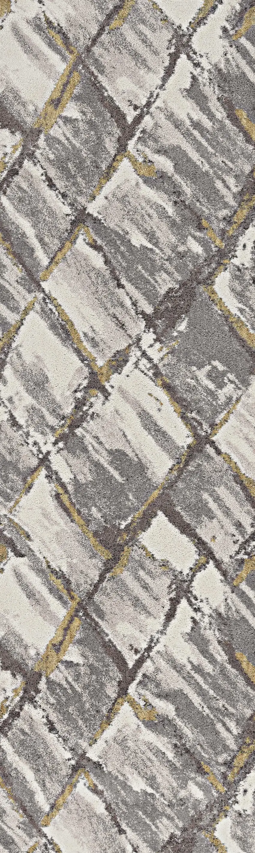 Gray and Ivory Runner Rug Photo 2