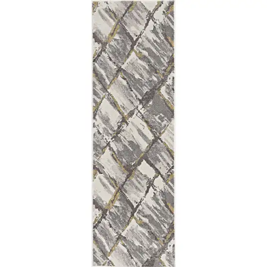Gray and Ivory Runner Rug Photo 4