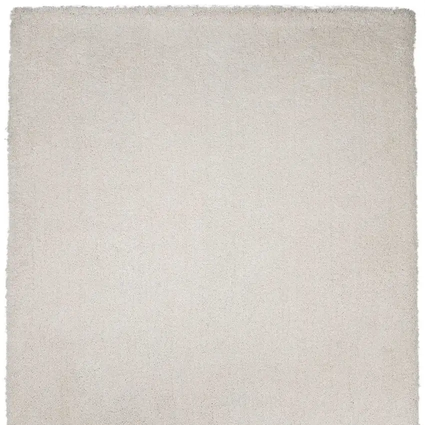 8' Ivory Indoor Shag Runner Rug Photo 5
