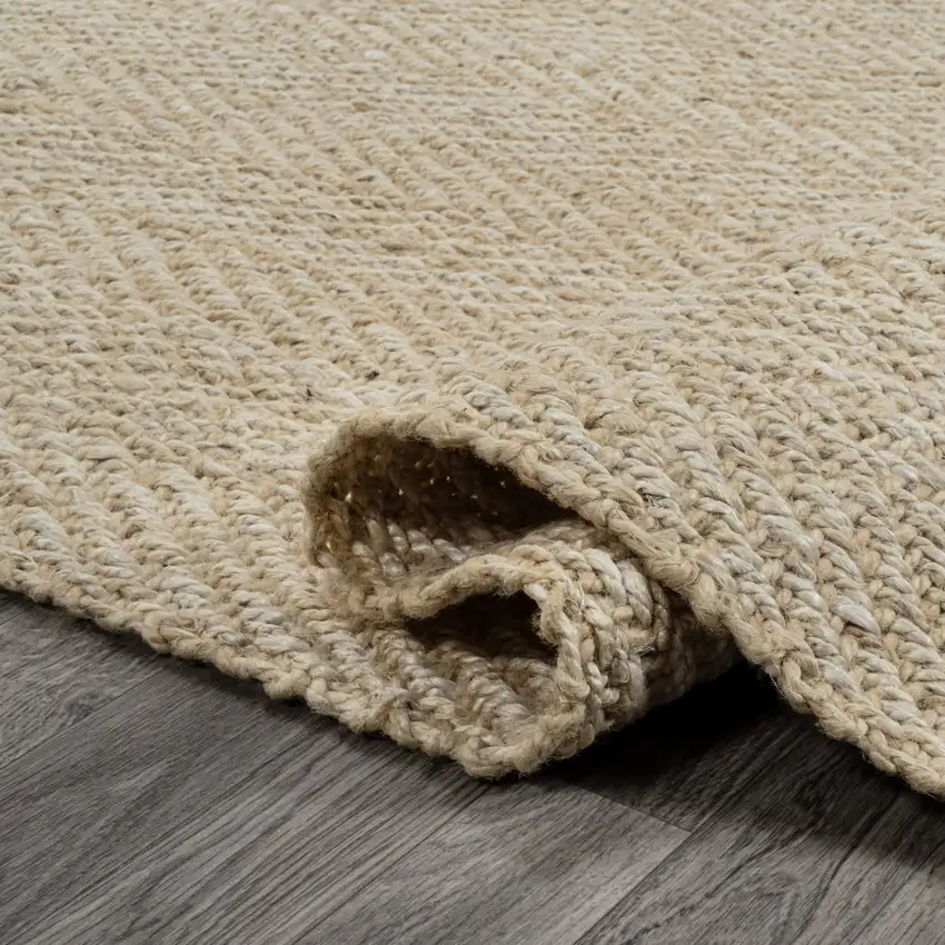 8' Ivory Jute Handmade Runner Rug Photo 7