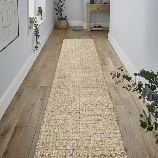 8' Ivory Jute Handmade Runner Rug Photo 1