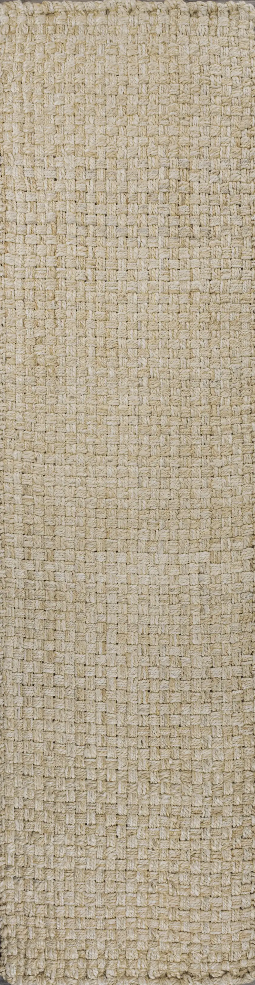 8' Ivory Jute Handmade Runner Rug Photo 4