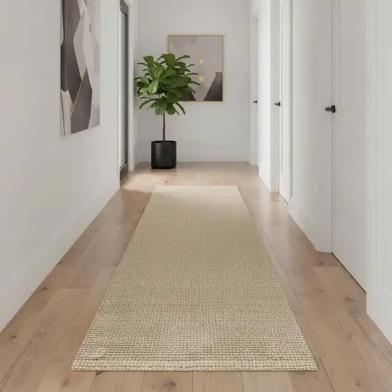 10' Ivory Jute Handmade Runner Rug Photo 2