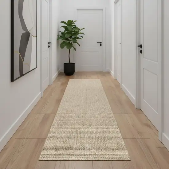 12' Ivory Jute Handmade Runner Rug Photo 1