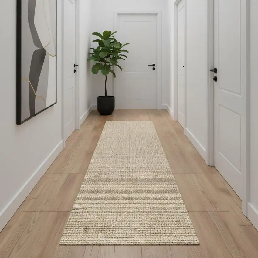 12' Ivory Jute Handmade Runner Rug Photo 1