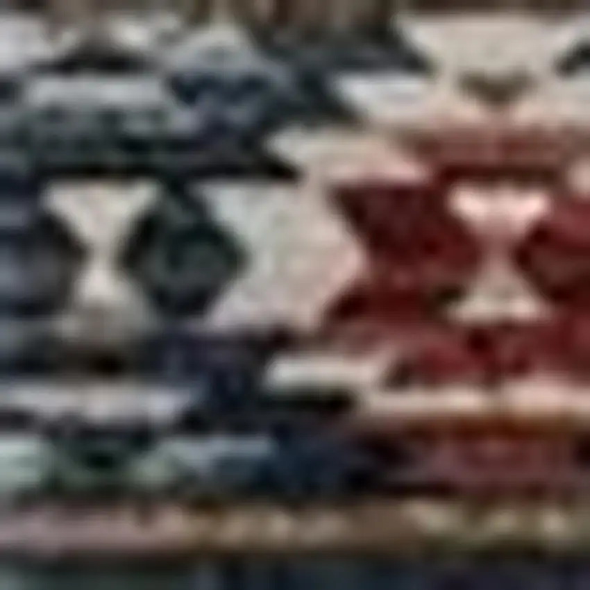 8' Beige Gray And Rust Southwestern Runner Rug Photo 5