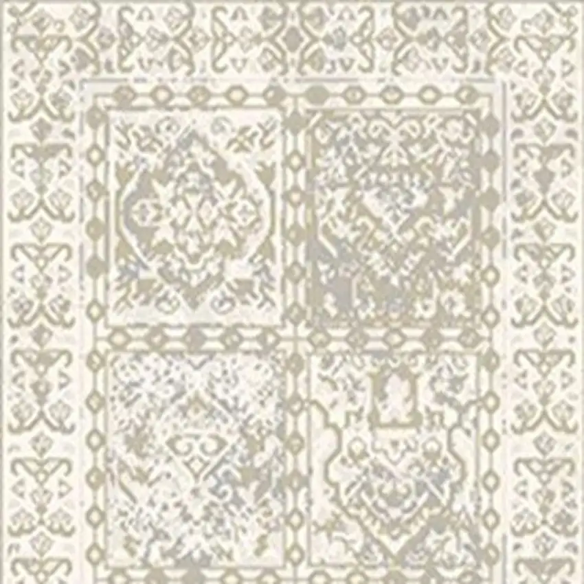8' Ivory Oriental Distressed Runner Rug With Fringe Photo 3