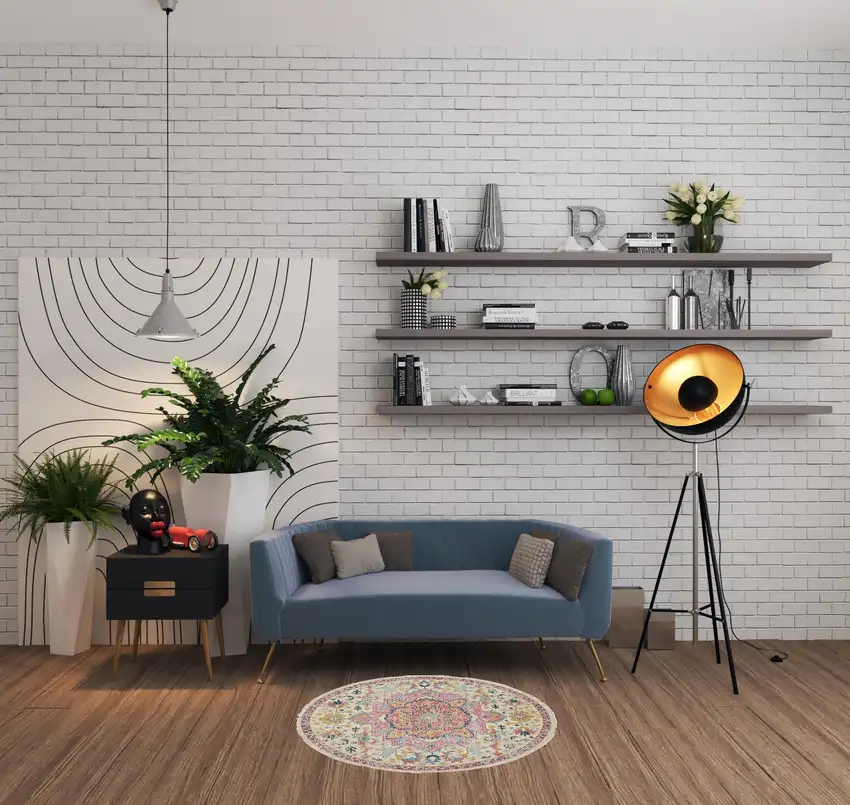 4' Ivory Pink And Red Floral Round Rug Photo 1