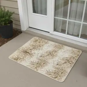 Photo of 6' Ivory Plaid Power Loom Runner Rug