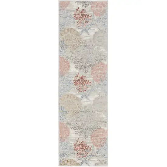 8' Ivory Power Loom Runner Rug Photo 6