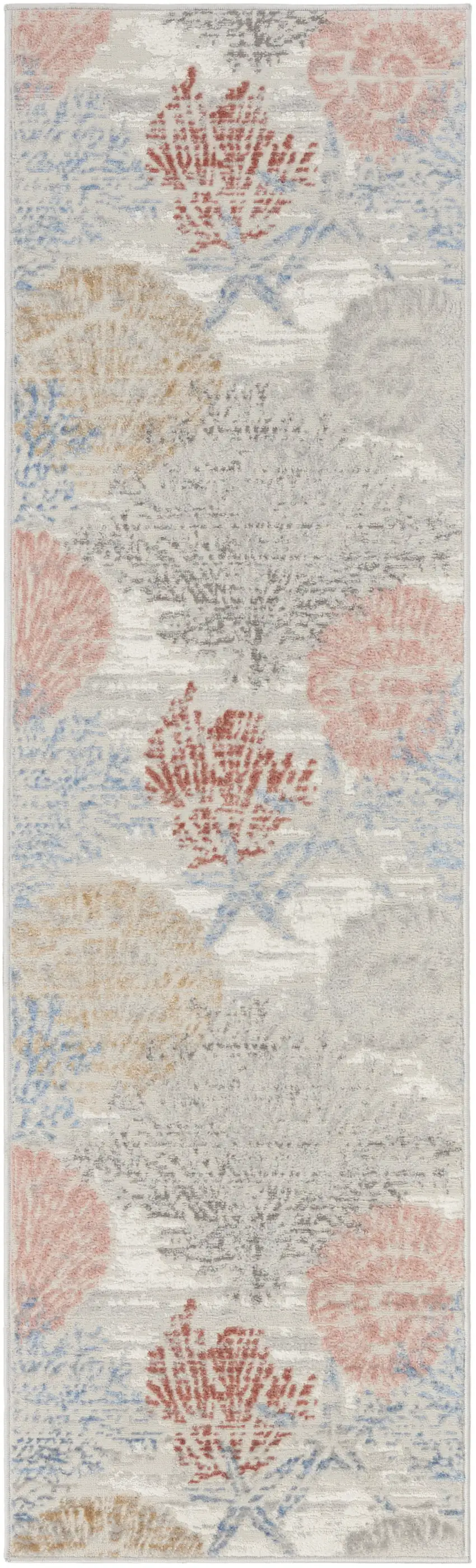 8' Ivory Power Loom Runner Rug Photo 6