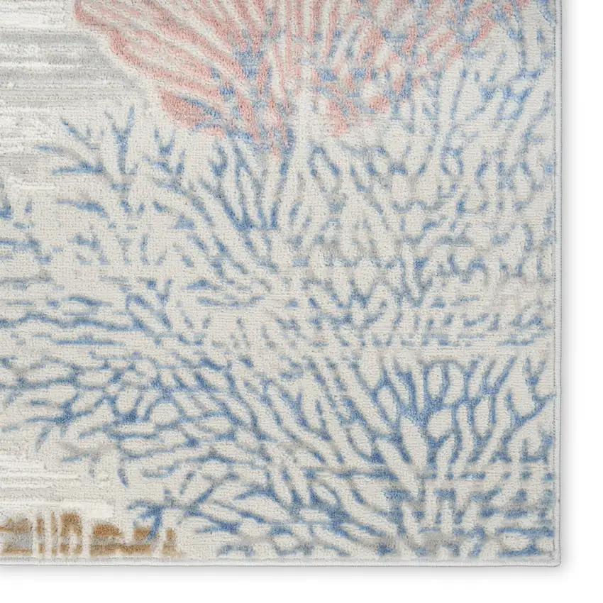 8' Ivory Power Loom Runner Rug Photo 8