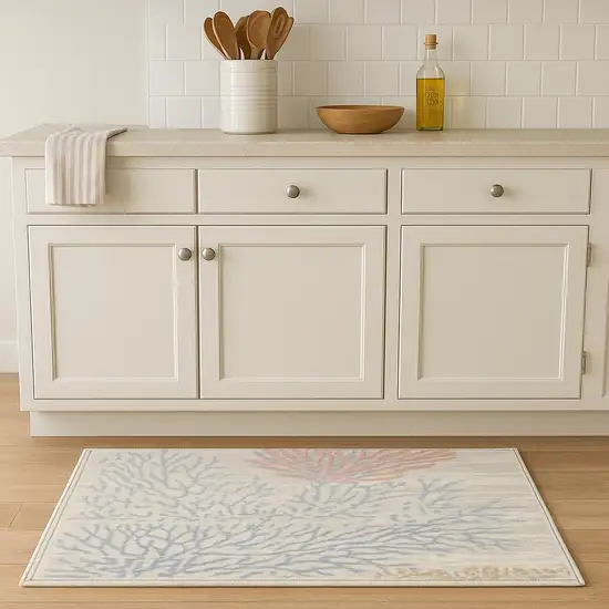 8' Ivory Power Loom Runner Rug Photo 1