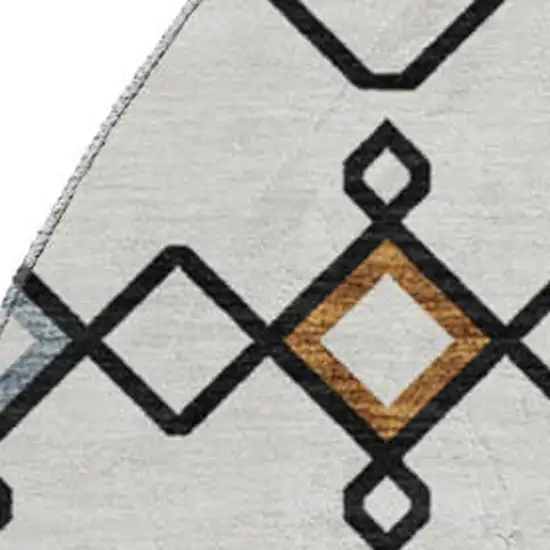 8' Ivory Red And Green Southwestern Washable Round Rug With UV Protection Photo 2