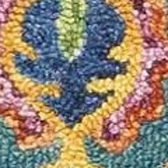 8' Ivory Red And Orange Wool Floral Hand Tufted Runner Rug Photo 1