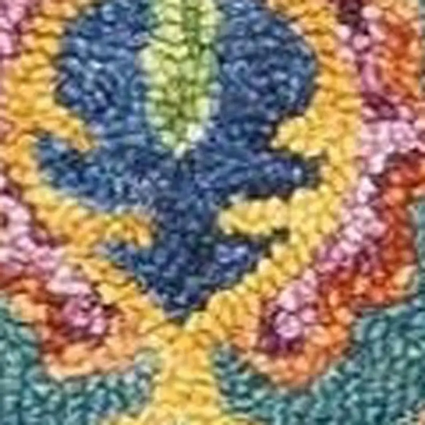 8' Ivory Red And Orange Wool Floral Hand Tufted Runner Rug Photo 1