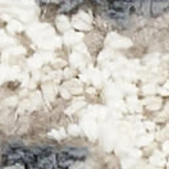 6' Ivory Red and Blue Ogee Distressed Runner Rug Photo 5