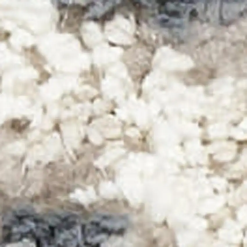 6' Ivory Red and Blue Ogee Distressed Runner Rug Photo 5