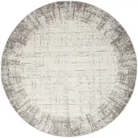 Photo of 8' Ivory Round Abstract Power Loom Area Rug