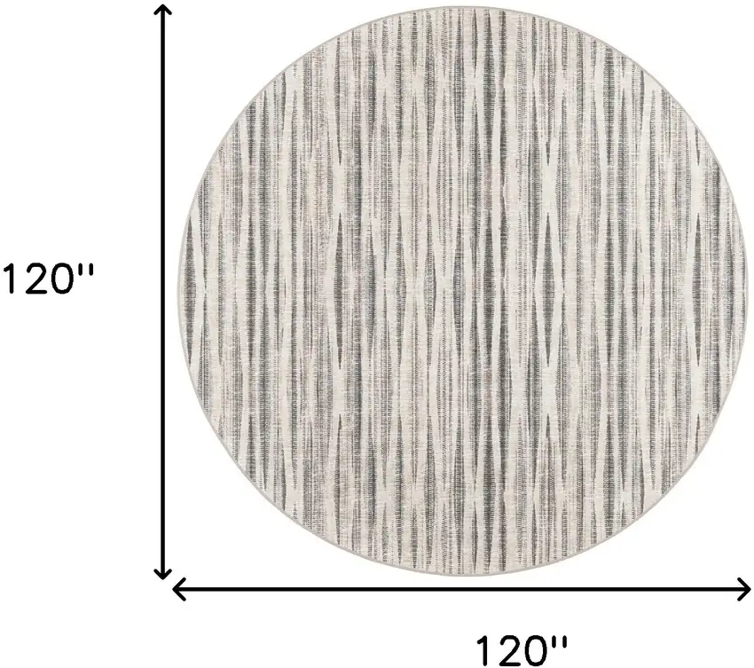 10' Ivory Round Ombre Tufted Handmade Area Rug Photo 7