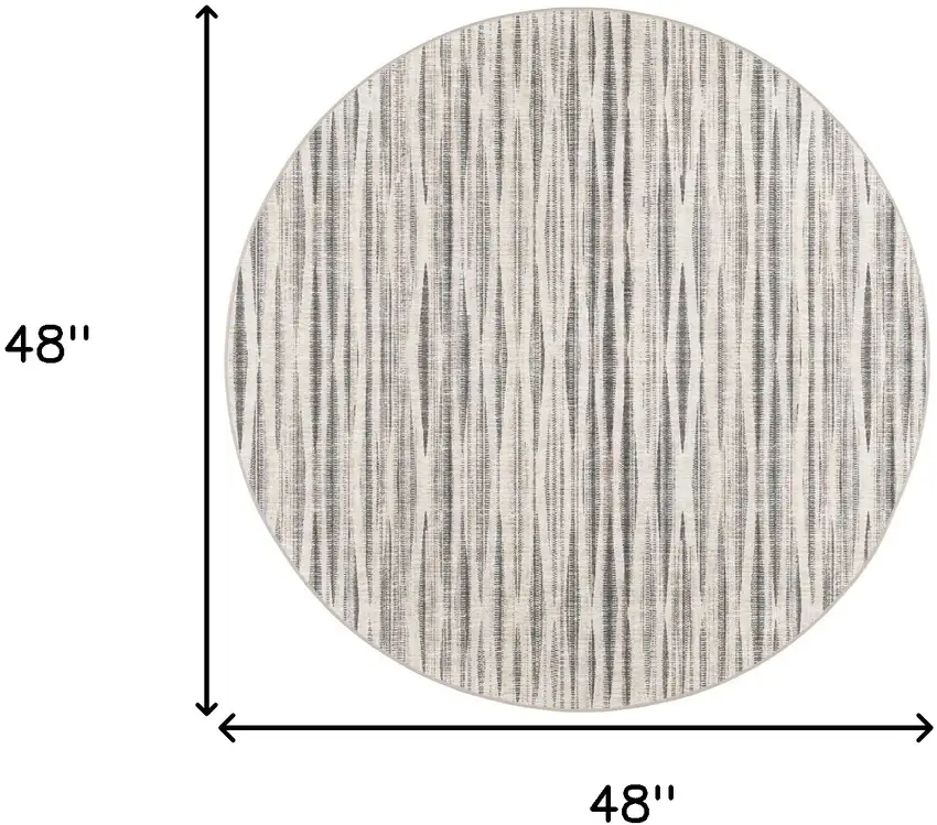 4' Ivory Round Ombre Tufted Handmade Area Rug Photo 7