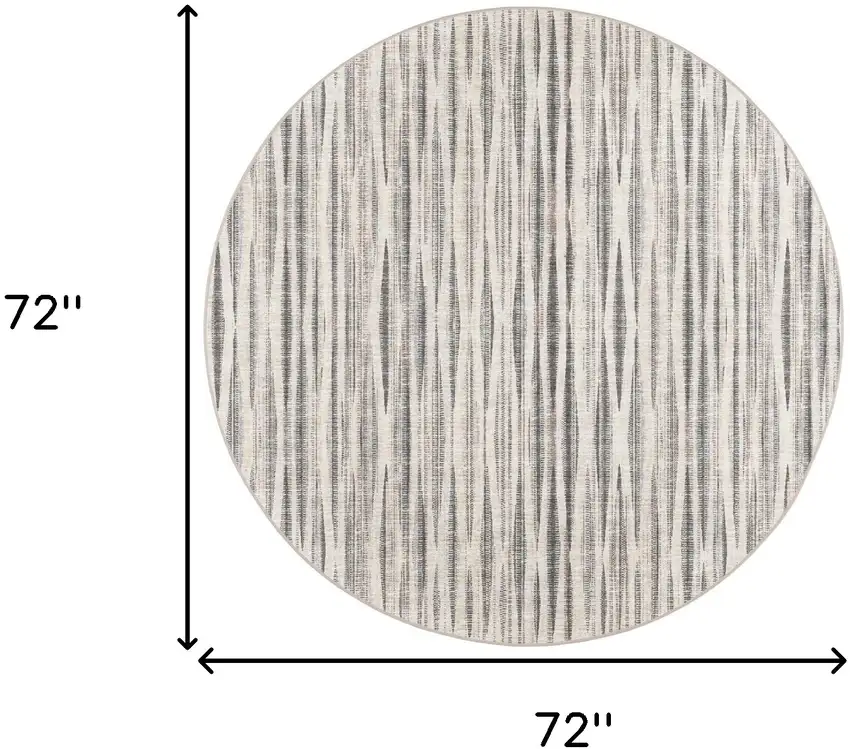 6' Ivory Round Ombre Tufted Handmade Area Rug Photo 7
