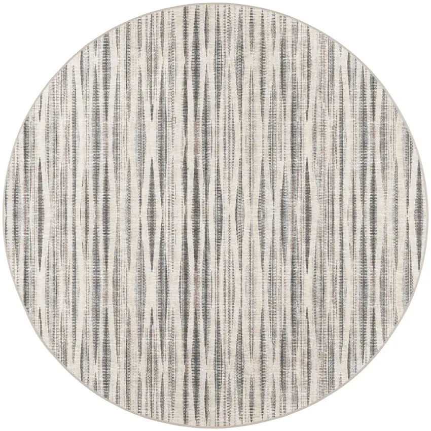 6' Ivory Round Ombre Tufted Handmade Area Rug Photo 5