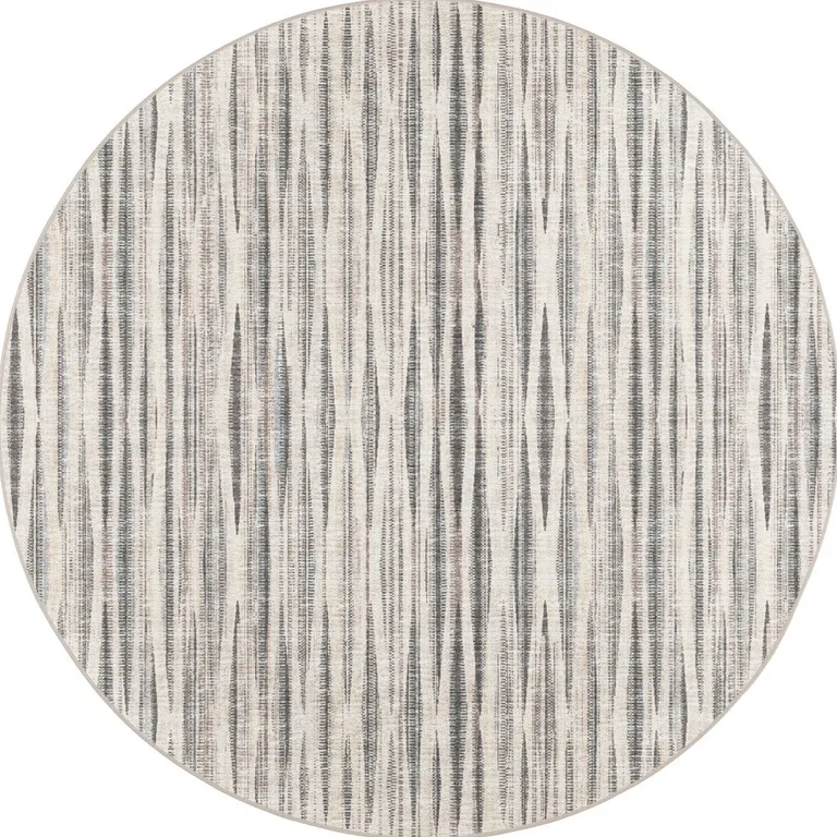 6' Ivory Round Ombre Tufted Handmade Area Rug Photo 3