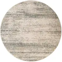 Photo of 8' Ivory Round Striped Power Loom Area Rug