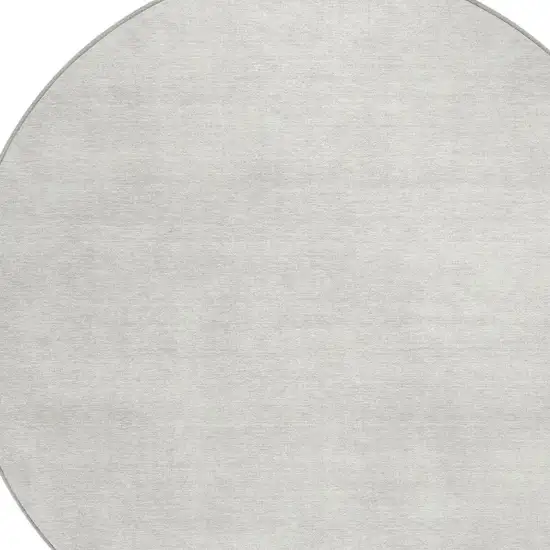 8' Ivory Round Washable Indoor Outdoor Area Rug Photo 5