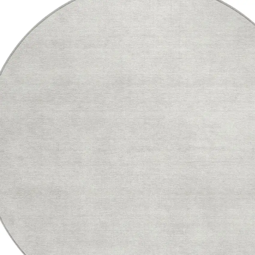 8' Ivory Round Washable Indoor Outdoor Area Rug Photo 5
