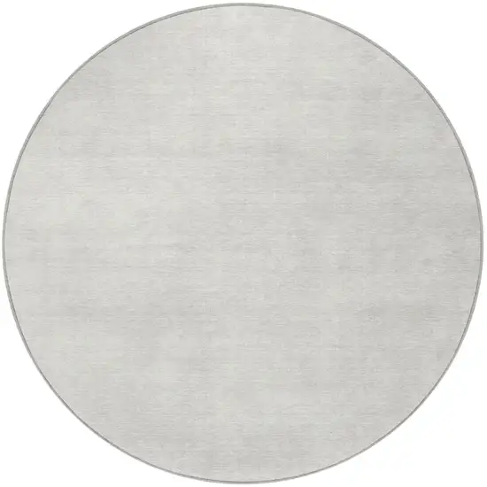 8' Ivory Round Washable Indoor Outdoor Area Rug Photo 6