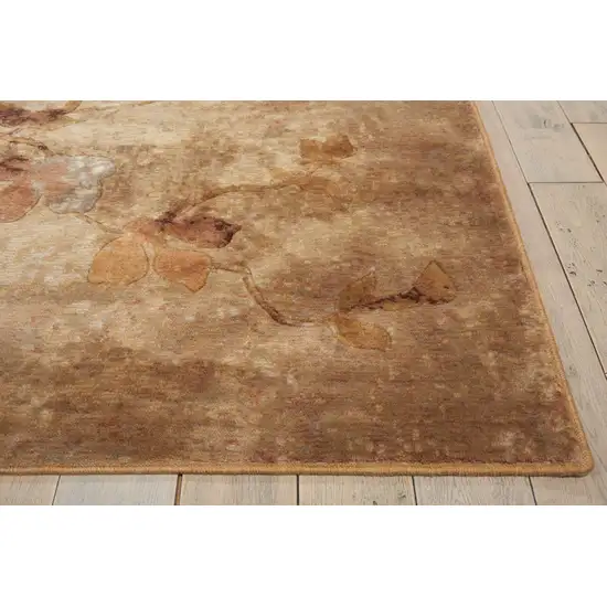 8' Ivory Tan And Red Floral Non Skid Runner Rug Photo 5