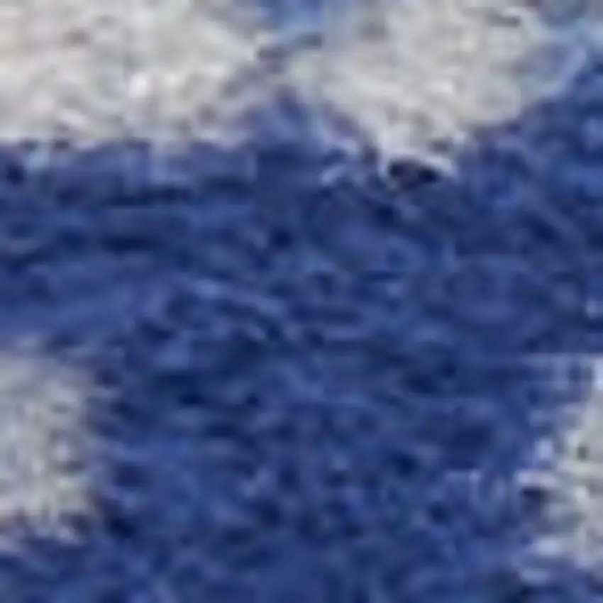 8' Ivory Tan and Blue Abstract Distressed Non Skid Runner Rug Photo 3