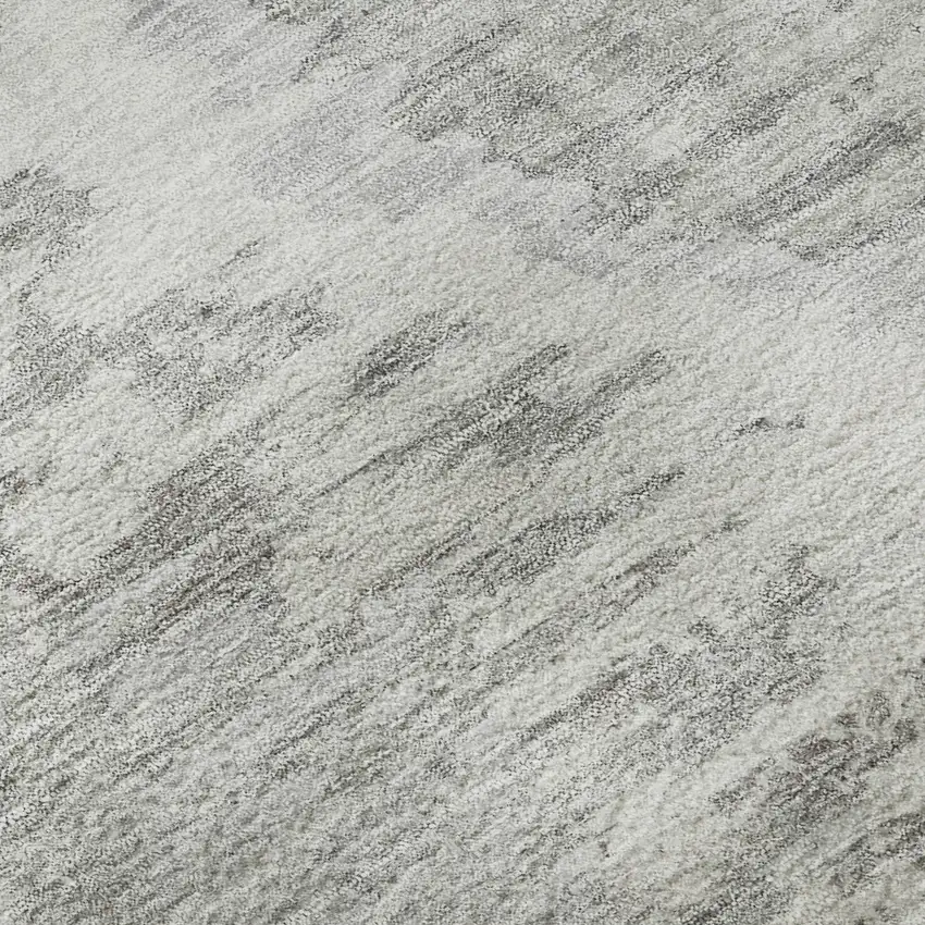 8' Ivory Taupe And Gray Diamond Washable Round Rug With UV Protection Photo 9